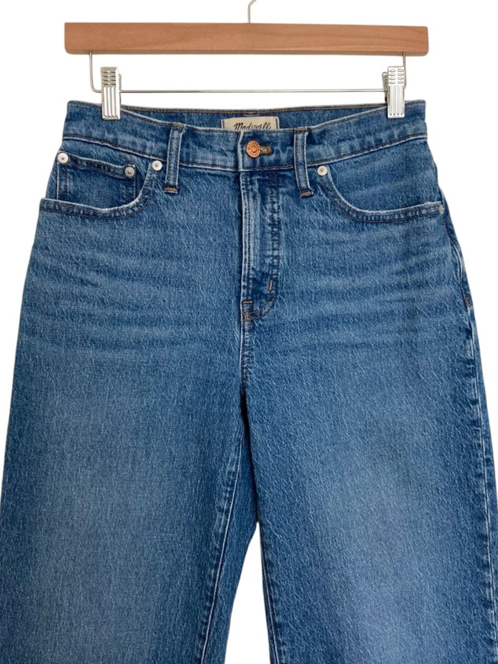MADEWELL The Perfect Vintage Wide-Leg Crop Jeans Size 27P Blue - Picture 7 of 14